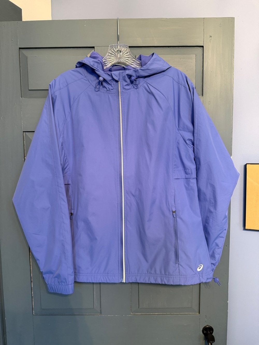 ASICS Lightweight Blue Hooded Windbreaker